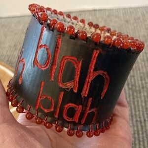 Handcrafted Black and Red Wearable Cuff bracelet NEW made with fire hose